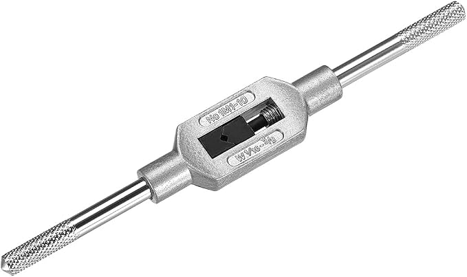 uxcell Adjustable Tap Wrench Handle, for Metric M1-M10 W1/16-3/8 Taps, Thread Tap Holder Reamer Hand Tapping Tool for Machinist Repair, Medium Carbon Steel Handle with Nickel Plated