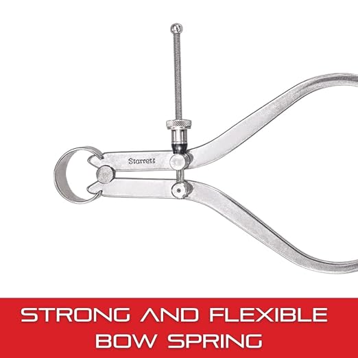 Starrett 79 Series "Yankee" Spring-Type Outside Calipers with Flat Legs and Quick-Spring Nut - Hardened Fulcrum Stud, Spring Joint Type, 6" Size and Capacity - 79B-6