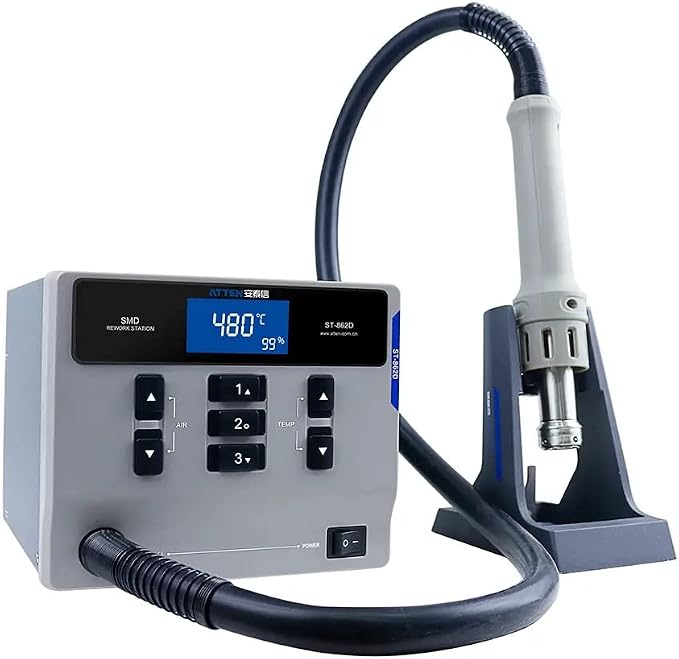 ATTEN ST-862D 1000W Hot Air Gun Soldering Station Digital Display BGA Rework Station Automatic Sleep Repair Tool, PCB Chip Soldering Repair Desoldering Station