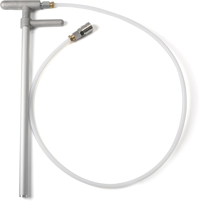 Manual Grease Gun, 495mm Overall Length, 10mm OD Nylon Hose, R1/4 Straight Connector & 11.8mm Quick Coupler, Lightweight Hand Grease Pump for Machinery Lubrication