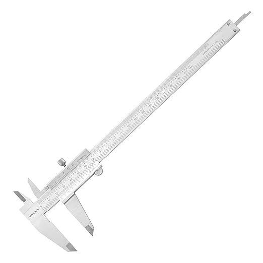 Stainless Steel Calipers 0-8" Thickened Mono-Block Vernier Caliper Inch/Metric 0-8" Range +/-0.02 Accuracy 0.02/0.001" Resolution Slide Calliper Rule Depth Gauges DRINYOUNG