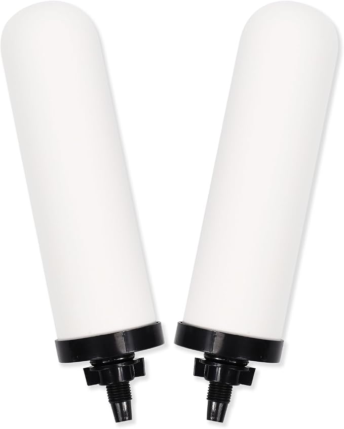 2 Pack 7'' ceramic water filter Candle,7 inch water filter replacement filters with Activated Carbon for Countertop Gravity Water Filter System,Water Cooler Filtration Systems.