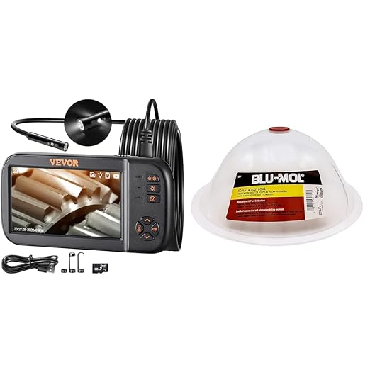 VEVOR Borescope Triple Lens Endoscope Camera with Light & Disston E0215000 Blu-MOL RemGrit Hole Saw Accessories Silicone Dust Bowl