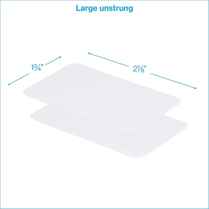 SSWBasics Large Unstrung White Non-Perforated Blank Clothing Tags - 1-3/4"W x 2-7/8"H -