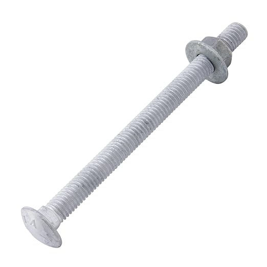 1/2" x 6" Carriage Bolts (25 PCS), Hot Dip Galvanized, Heavy Duty Round Head with Washers and Nuts