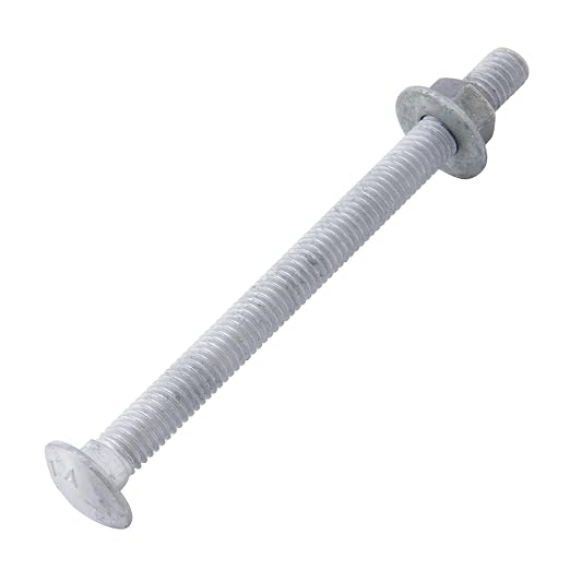 1/2" x 4" Carriage Bolts (25 PCS), Hot Dip Galvanized, Heavy Duty Round Head with Washers and Nuts