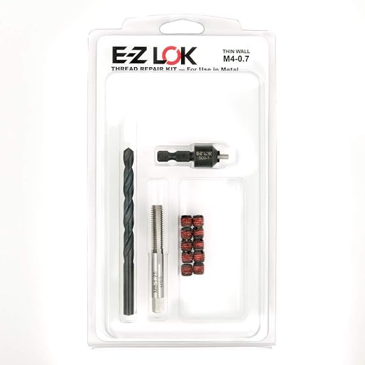 E-Z LOK EZ-310-M4 Thread Repair Kit for Metal Carbon Steel Threaded Inserts M4-0.7 and Installation Tools