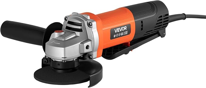 VEVOR Angle Grinder, 4-1/2" Electric Grinder Power Tool, 8Amps 12000RPM High-Speed Corded Angle Grinders with 230° Adjustable Dust Guard for Metal Grinding, Cutting, Rust Removal (Disc Not Included)