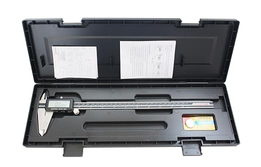 Accusize Industrial Tools Digital Caliper, 12 in/300 mm, 1110-0838 | 300 mm/12 in Range, 0.01 mm/0.0005 in/1/128 in Resolution, ±0.04 mm Accuracy, Metric/Inch/Fractional, Full Screen LCD