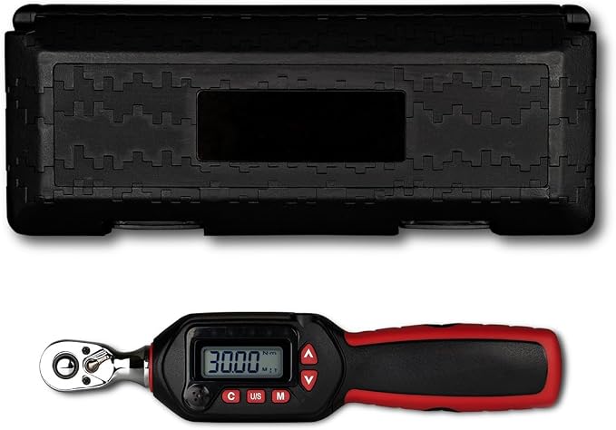Tapha Tools 1/4 inch Compact Digital Torque Wrench 1.11-22.12 ft-lbs (1.5-30 N-m) Torque Range ±2% Accuracy, LED and Buzzer, Preset Memory, ISO 6789 Tested and Calibrated