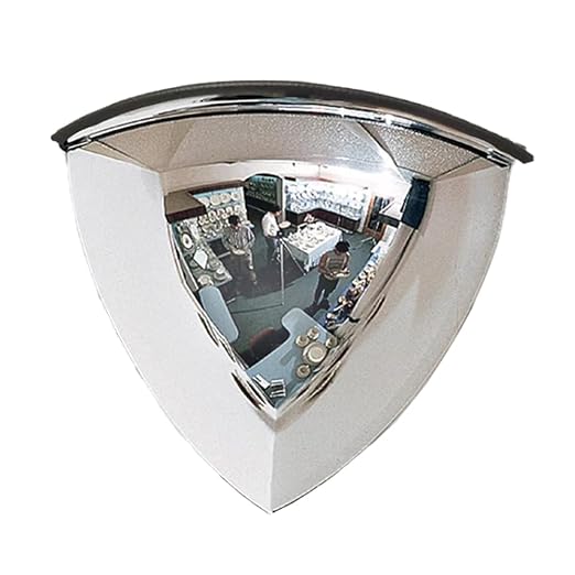 3 Kits Quarter Dome Mirror High Viewing Angle Safety Security Corner Acrylic Convex Mirror for Blindspot (19 Inch 1/4 Dome, 90 Degree Viewing Angle)