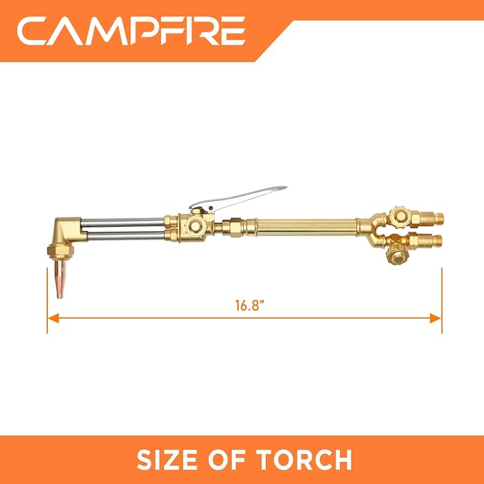 CAMPFIRE Oxygen Acetylene Torch Kit, 12 Pcs Welding Cutting Torch Kit With Check Valves And Tool Bag