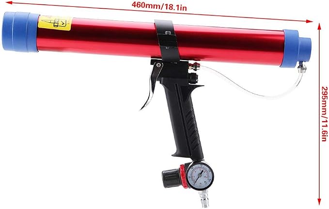 Marhynchus Pneumatic Glass Glue Sealant Caulk Gun Cartridge Air Gun 300~600ML for Electronic Appliances, Automotive Components, Building Decoration Battery Powered Caulking Gun cordless caulking gun
