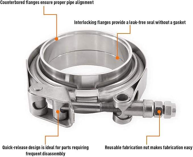 Mishimoto - MMCLAMP-VS-2 Stainless Steel V-Band Clamp, 2" (50.8mm) Silver