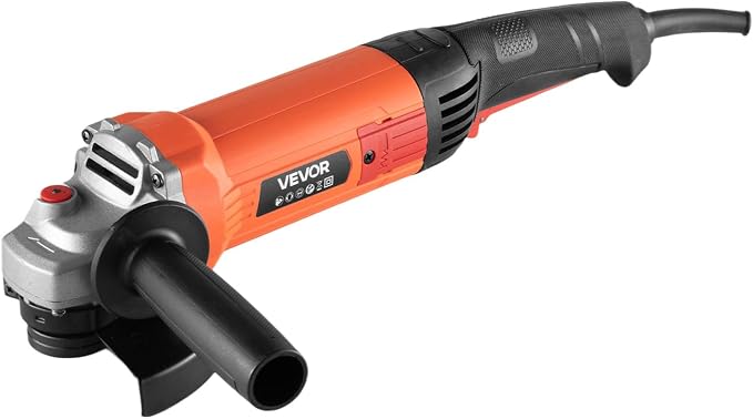VEVOR Angle Grinder, 5" Electric Grinder Power Tool, 10Amps 10000RPM High-Speed Corded Angle Grinders with 230° Adjustable Dust Guard for Metal Grinding, Cutting, Rust Removal (Disc Not Included)