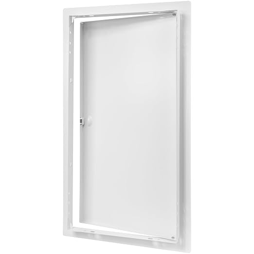 10" x 20" White Metal Access Panel - Wall Access Panel for Drywall - Hidden Wire Cover for Wall Covering Panels - Plumbing, Electricity, Heating Alarm, Bathroom, Dry Wall Hole Cover