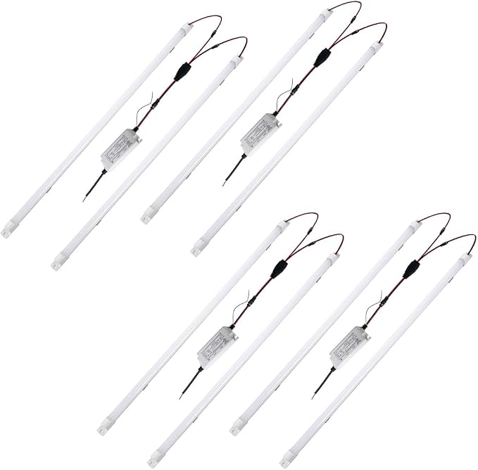 4 Pack LED Troffer 2x4 FT Retrofit Kit,Magnetic Retrofit kit,36W (240W Equiv),5000K Daylight White,0-10V LED Driver/2 Tubes Per Kit,T8 T10 T12 Fluorescent Replacement Light Bar,Easy to Install
