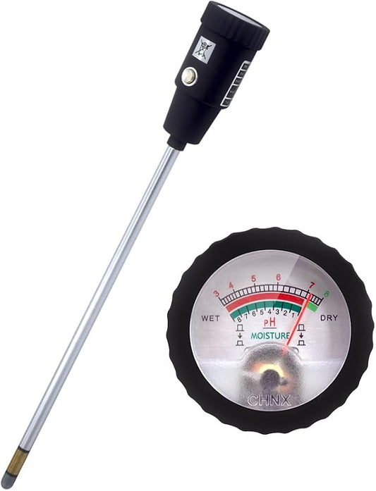 295mm Long Soil Moisture Sensor Meter Long Probe, Soil PH Meter, Soil PH Tester Gardening Tool Kits for Plant, Tree, Soil Tester for Moisture Great for Garden, Lawn, Farm, Indoor & Outdoor Use