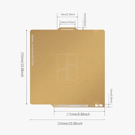 Bamboo Original Textured PEI Build Plate Double Sides Spring Steel Platform for Bambulab 3D Printer P1/P1P/P1S/X1/X1C/A1
