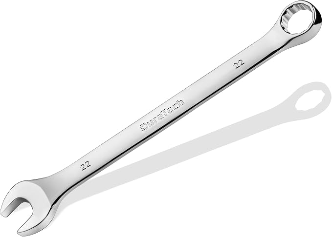 DURATECH 22mm Combination Wrench, Metric, CR-V Constructed with Mirror Polish, 12-Point, 15-Degree Offset