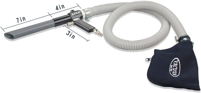SAKAI Pneumatic Vacuum Cleaner Kit - Dual Function Air Vacuum and Suction with Vacuum Bags, Tube & Accessories