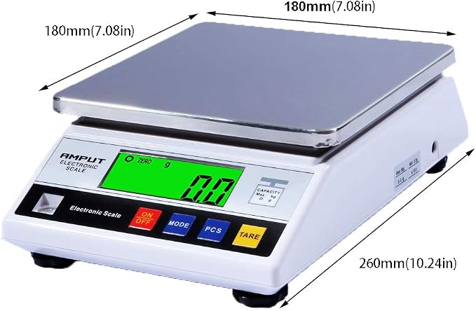 RESHY High Precision 10kg x 0.1g Lab Scale Digital Kitchen Scale Large Food Gram Scale Industrial Counting Scale Jewery Scientific Scale,for Laboratory,Cooking, Baking, Weight Loss,CE Certified
