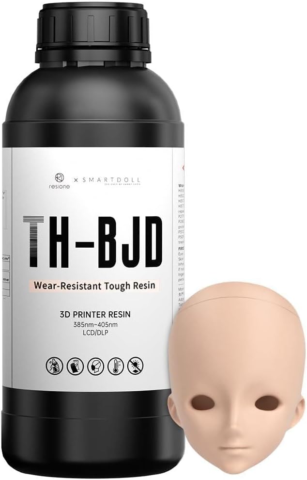 RESIONE Tough 3D Printer Resin, 3D Printing Liquid for BJD & Articulated Figures – Non-Yellowing, Wear Resistant, Drop-Resistant, ABS-Like UV Resin for LCD DLP MSLA Printers, Cinnamon, 1KG