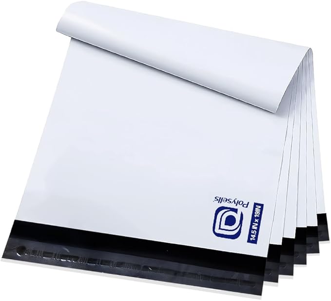 POLYSELLS 100 Pcs 14.5x19 Inch Poly Mailers Shipping Envelopes, Strong Adhesive Sealing, Waterproof, and Tear-resistant Postal Mailing Bags for Clothing and Accessories