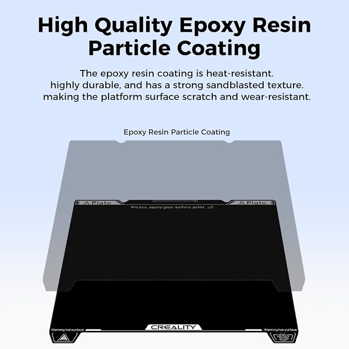 Creality K1 SE Epoxy Resin Build Plate, Ender 3 V3 SE Bed 235*235mm Texture Spring Steel Bed Plate with Nozzle Cleaner, Heat-resistant Wear Resistance Flexible Print Platform For K1C/K1/Ender 3V3 KE