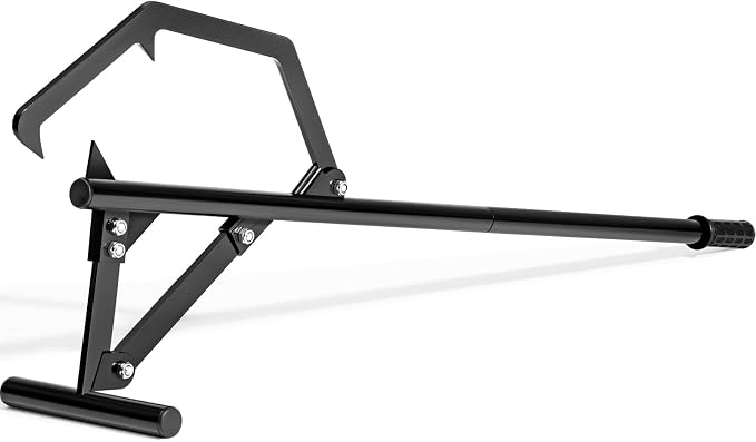51" Long Handle Log Lifter, Adjustable Heavy Duty Log Roller, Cant Hook Log Jack with Rubber Grip, Logging Tool for Rolling and Raising Log (Black)