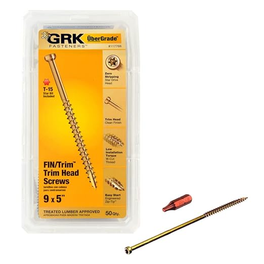 GRK 117766#9 x 5 FIN/Trim™ Finishing Trim Head Screws 50 Count