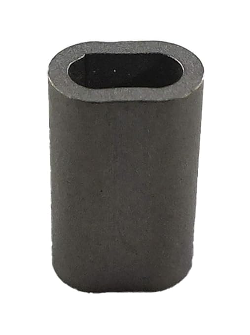 MIL-SPEC Stainless Steel Swage Sleeves Clip & Ferrules (1/8 inch) – Oval Duplex Wire Rope Cable Crimping Loop Fittings (Pack of 20)
