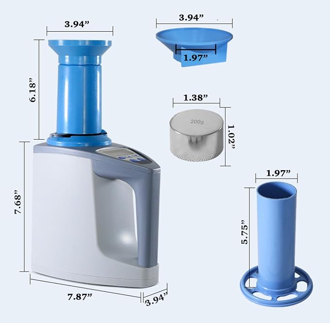 Grain Moisture Tester, 24 Types Grain Moisture Meter, VQP Digital Crop Corn Moisture Tester Analyzer, 3-35% Range, LCD Display for Rice Barley Wheat Soybean