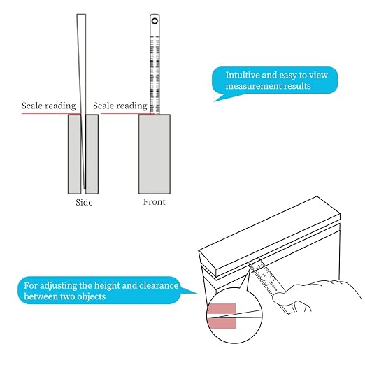 Taper Thickness Gauge Gap Gage Welding Wedge Feeler Gauge Gap Feeler Wedge Gauge Gap Hole Measure Tool (1-15mm)