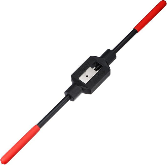uxcell Adjustable Tap Wrench Handle for 3/8"-1-1/16" (UNC/UNF) / Metric M9-M27 Taps, Thread Tap Holder Reamer Hand Tapping Tool for Machinist Repair with Plastic Dipped Handle