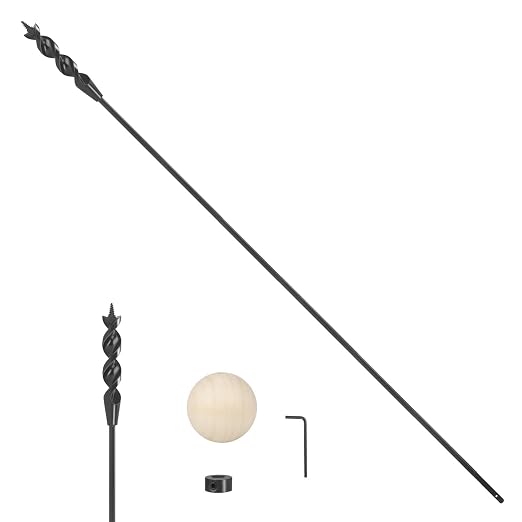 Flexible Drill Bit for Wire Pulling with Guide Ball Kit,1/2 in. x (4.5 FT) 54 in. Long Flex Drill Bits for Wood,Auger Head Installer Drill Bit, Fish Bit for Pulling Wires in Walls