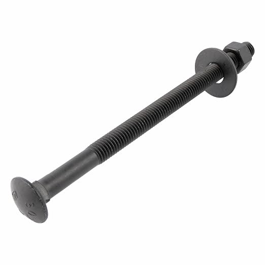 3/8" x 7" (25 Pack) Black Carriage Bolt Kit, Grade 307A, Ceramic Coated for Exterior Use, 2X Rust Resistance of Galvanized by Makers Bolt