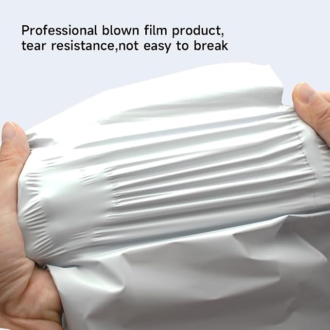 White Poly Mailers 14.5x19 Inch, 500 Pack | Self-seal shipping bags with secure adhesive; for small business, clothing, towels, accessories, and bulk packing