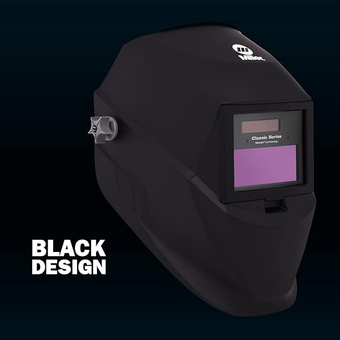 Miller Classic Series Auto-Darkening Welding Helmet - Professional TIG/MIG Welding Mask with ClearLight Technology, High Definition Optics, Variable Shade 8-13, Comfortable Headgear, Black