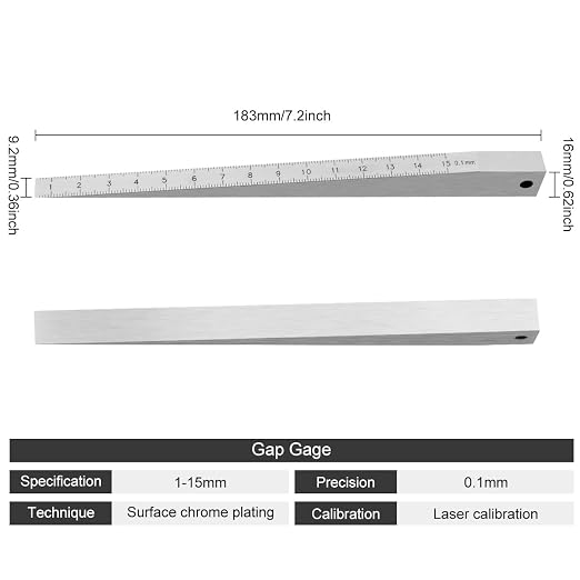 Taper Thickness Gauge Gap Gage Welding Wedge Feeler Gauge Gap Feeler Wedge Gauge Gap Hole Measure Tool (1-15mm)