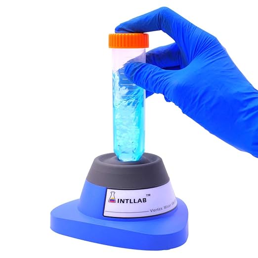 INTLLAB Mini Vortex Mixer with Touch Function, Lab Mixing, Nail Polish,Eyelash Adhesives and Acrylic Paints Mixing, Lab Vortexer for Tubes,Include 120 pcs Stainless Steel Mixing Balls