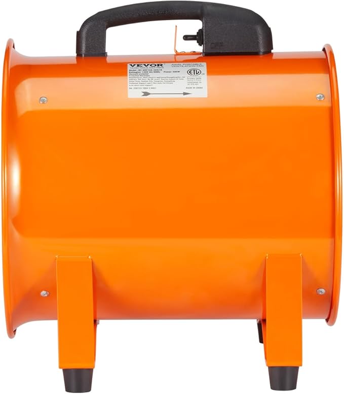 VEVOR Air Mover Blower Fan 10 Inch, 1893CFM 380W with 33ft Flexible Duct, Industrial Portable Ventilator Blower/Exhaust