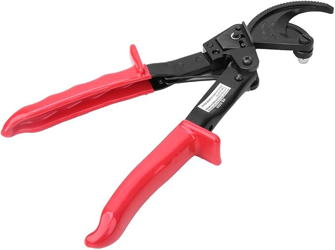 Astibym Cable Cutter Red Handle Ratchet Cable Cutter High Hardness for Solid Wire for Strand Wire(HS 325A),Bolt Cutters