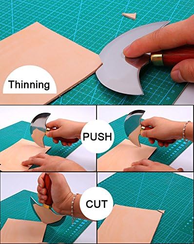 Leather Round Knife Doubled Edged Super Sharp Hand-cutting knife Most half moon knife For Leather Crafts DIY