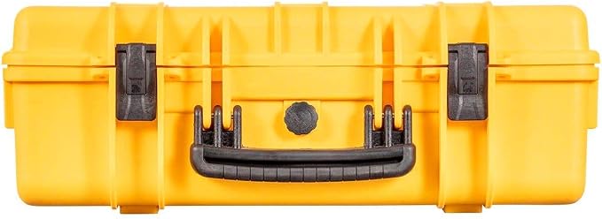 Monoprice Weatherproof Hard Case - 22in x 14in x 8in, Yellow with Customizable Foam, Shockproof, IP67, 20.3 Liter
