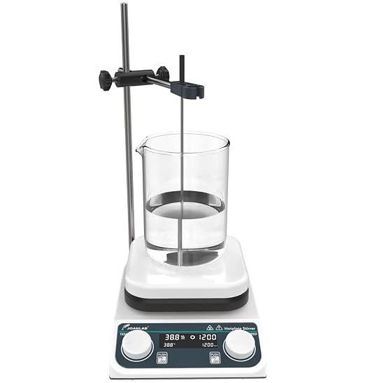 JOANLAB Magnetic Stirrer Hot Plate HS-6C | 280°C, 200-1500 RPM, 3L Stirring Capacity | Digital, External Probe Included, 110V
