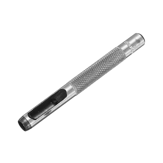 HARFINGTON Leather Round Hole Punch, 6mm Hollow Hole Puncher Cutter Carbon Steel Circle Hole Punching Cutting Tool for Belt/DIY Leather Craft