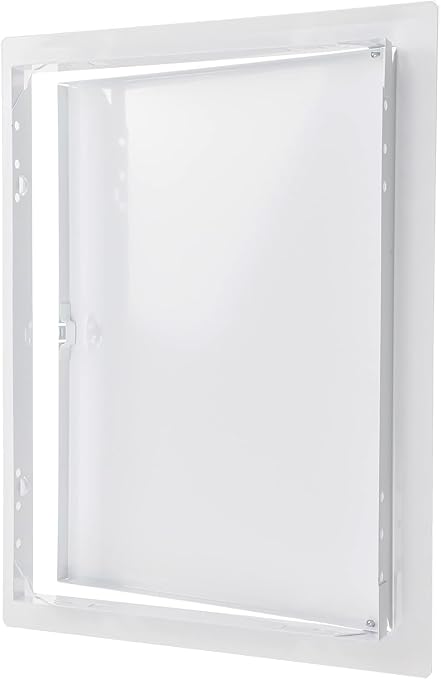 10" x 14" White Metal Access Panel - Wall Access Panel for Drywall - Hidden Wire Cover for Wall Covering Panels - Plumbing, Electricity, Heating Alarm, Bathroom, Dry Wall Hole Cover