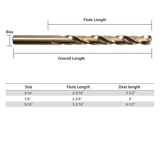 GMTOOLS 5/16 inch Cobalt Drill Bits, M35 HSS, 135 Degree Tip, Jobber Length Twist Drill Bit Set for Hard Metal, Stainless Steel, Cast Iron, Wood and Plastic, with Storage Case, Pack of 10