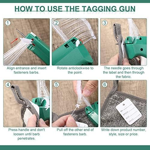 6006 Pcs Clothes Garment Tag, Tagging Gun for Clothing with 6 Needles Attacher Garment Tag Price Tags 2 Inch Standard Plastic Fasteners Barbs Clothing Paper Size Name Style Steel